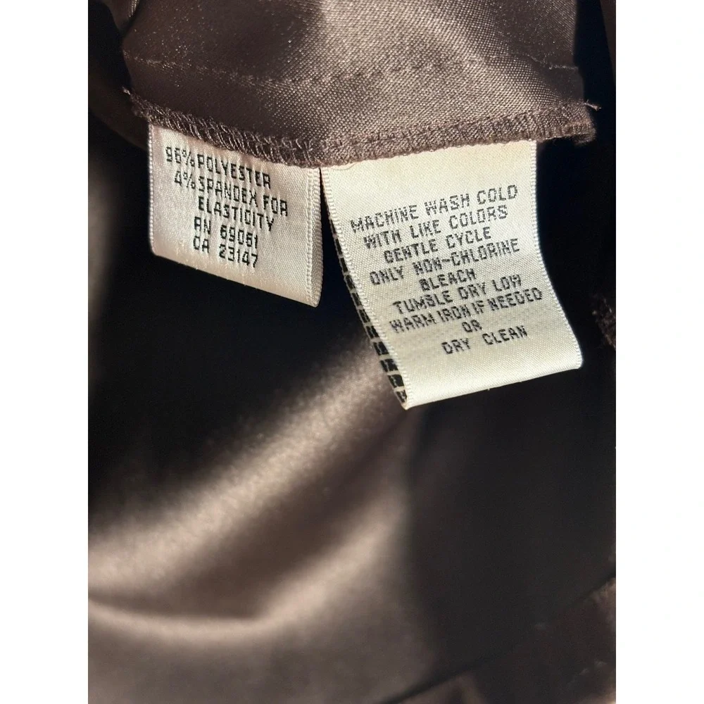 Talbots Womens Large Brown Faux Suede‎ Stretch Button Front Vest Lined Pocket L